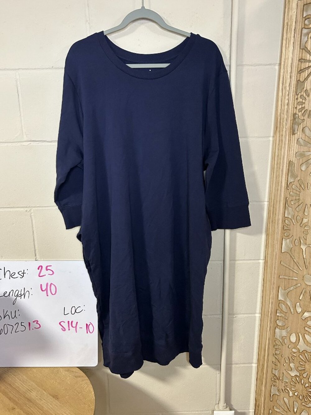 Universal Standard Misa Dress Medium 18 20 Navy Blue NWT Oversized T Shirt Midi - Picture 2 of 11
